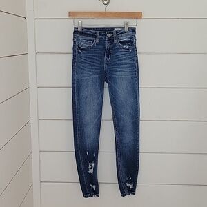Bridge by Gly 24 medium blue wash distressed skinny jeans